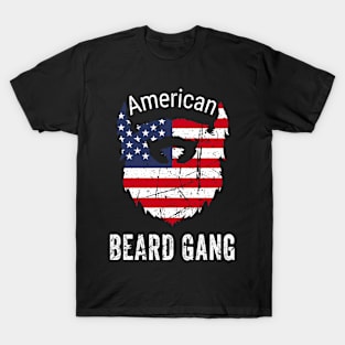 American Beard Gang - USA American National Flag Beard T-Shirt